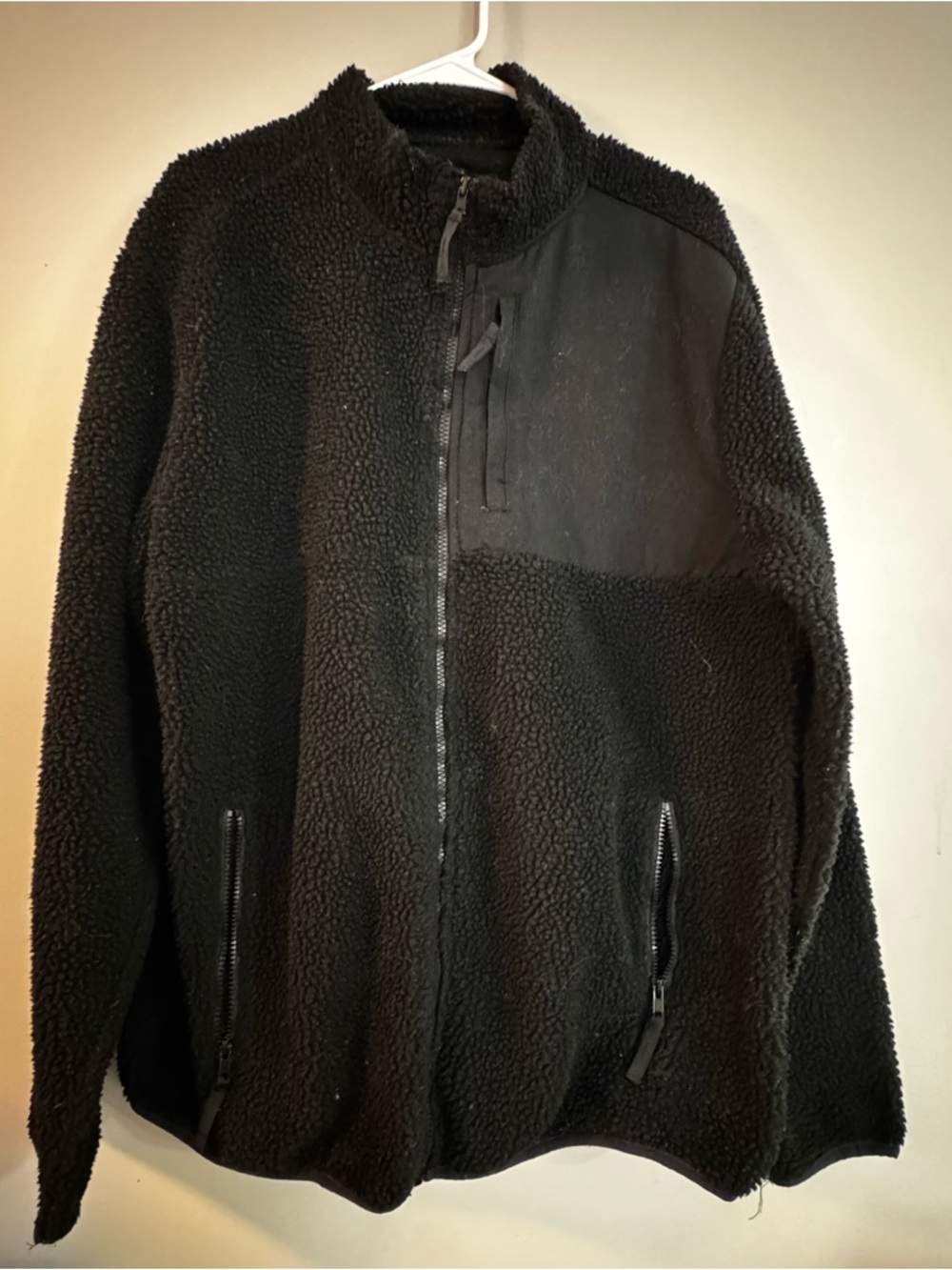 Men’s Aeropostale Sherpa Zip-up Jacket Black Size XL